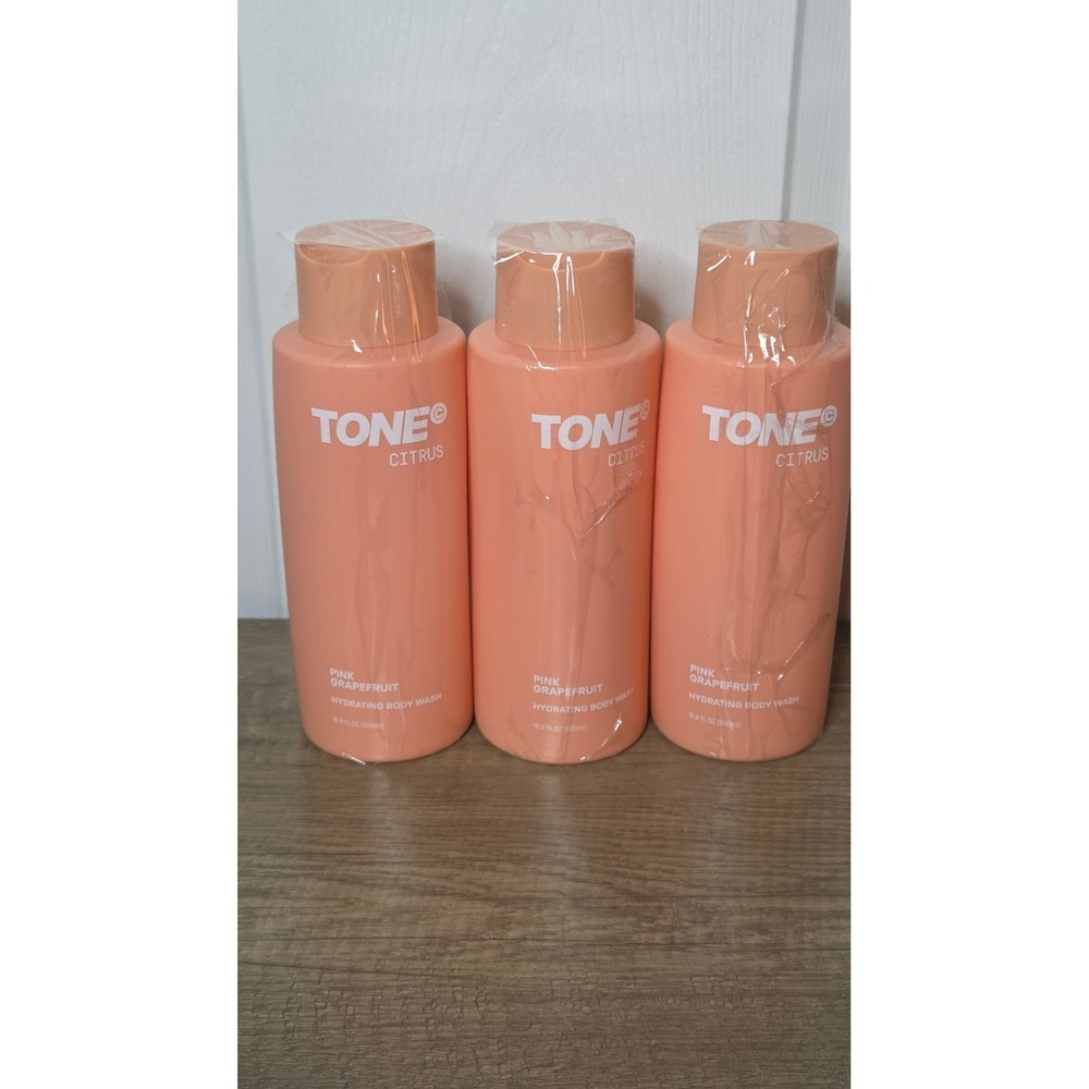 Tone‎ Citrus Pink Grapefruit Hydrating Body Wash 16.9 fl oz 3 Pack Bundle